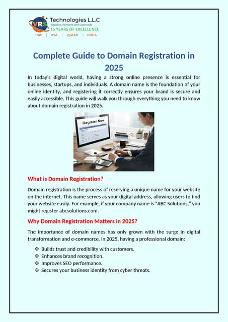Complete Guide to Domain Registration in 2025 | PDF