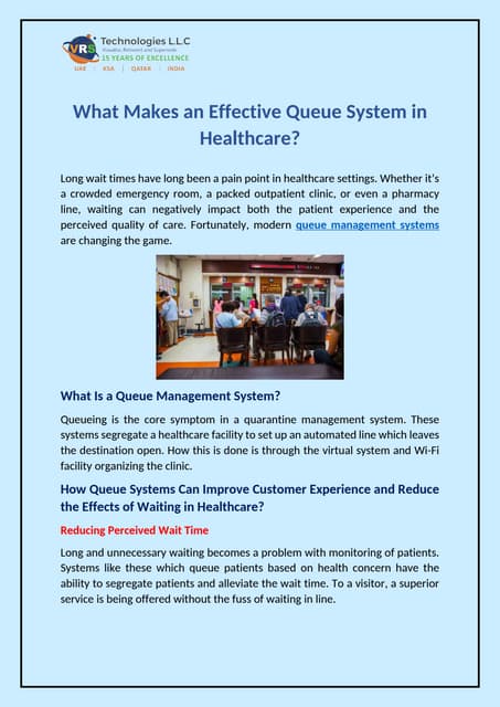 What Makes an Effective Queue System in Healthcare? | PDF