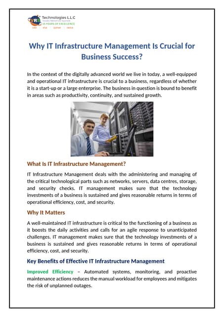Why IT Infrastructure Management Is Crucial for Business Success? | PDF