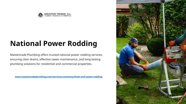 Trusted National Power Rodding Services | Mastertrade Plumbing | PPTX