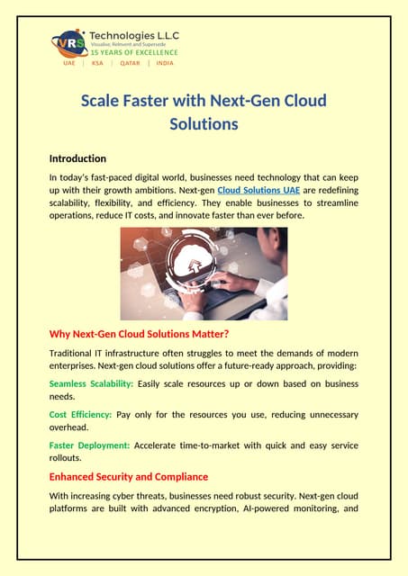 Scale Faster with Next-Gen Cloud Solutions? | PDF