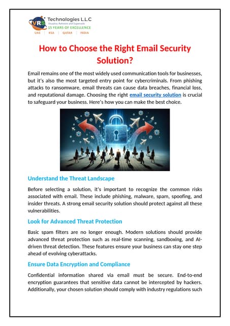 How to Choose the Right Email Security Solution? | PDF
