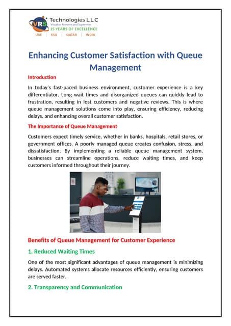 Enhancing Customer Satisfaction with Queue Management | PDF