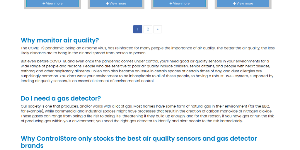 Air Quality Sensors by Control Store - Infogram