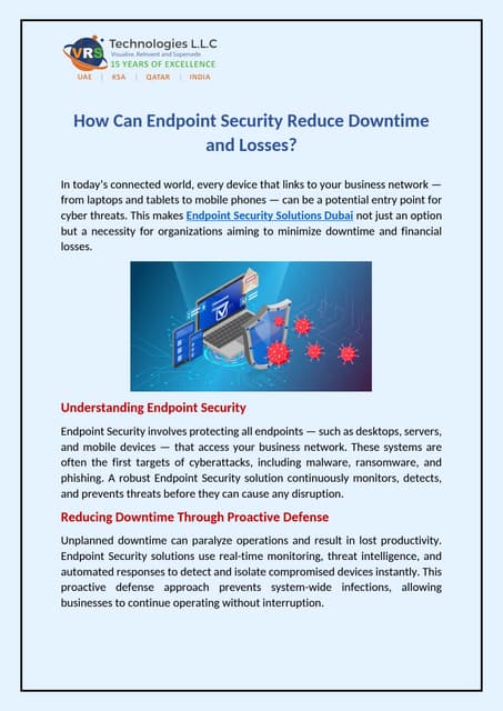 How Can Endpoint Security Reduce Downtime and Losses? | PDF