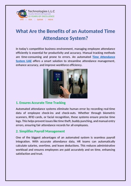 What Are the Benefits of an Automated Time Attendance System? | PDF