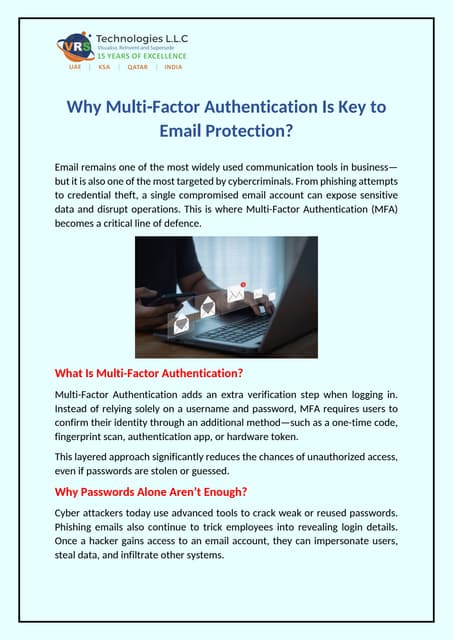 Why Multi-Factor Authentication Is Key to Email Protection? | PDF