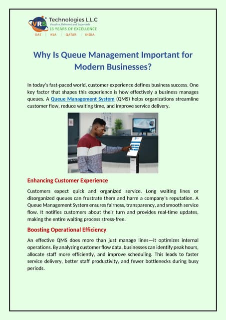 Why Is Queue Management Important for Modern Businesses? | PDF