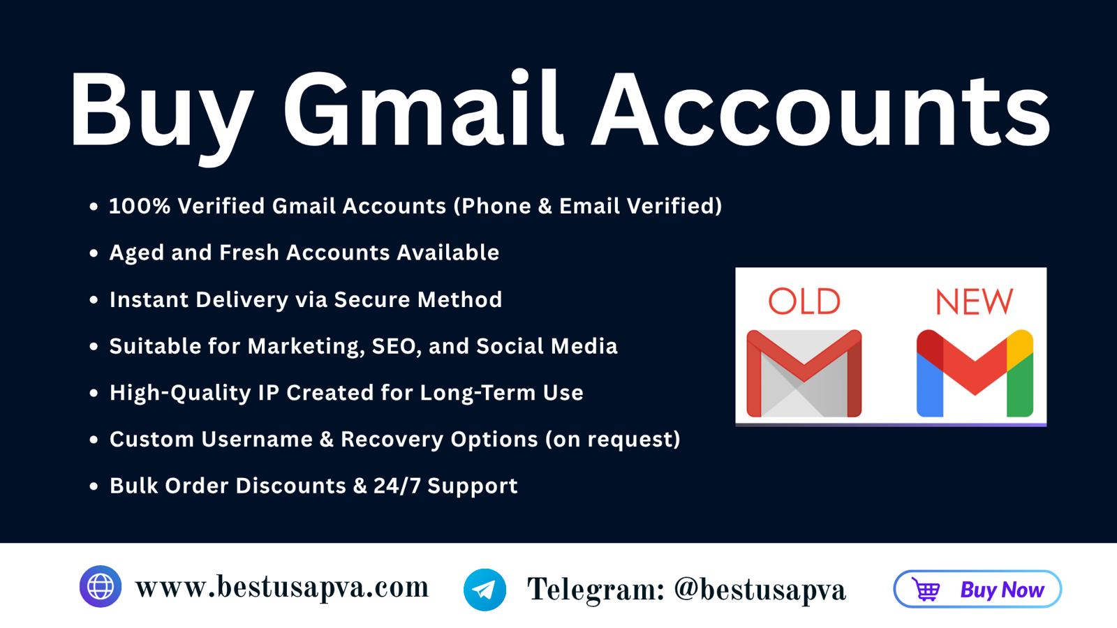 Best 4 Sites to Buy Gmail Accounts in Bulk (PVA & Aged)