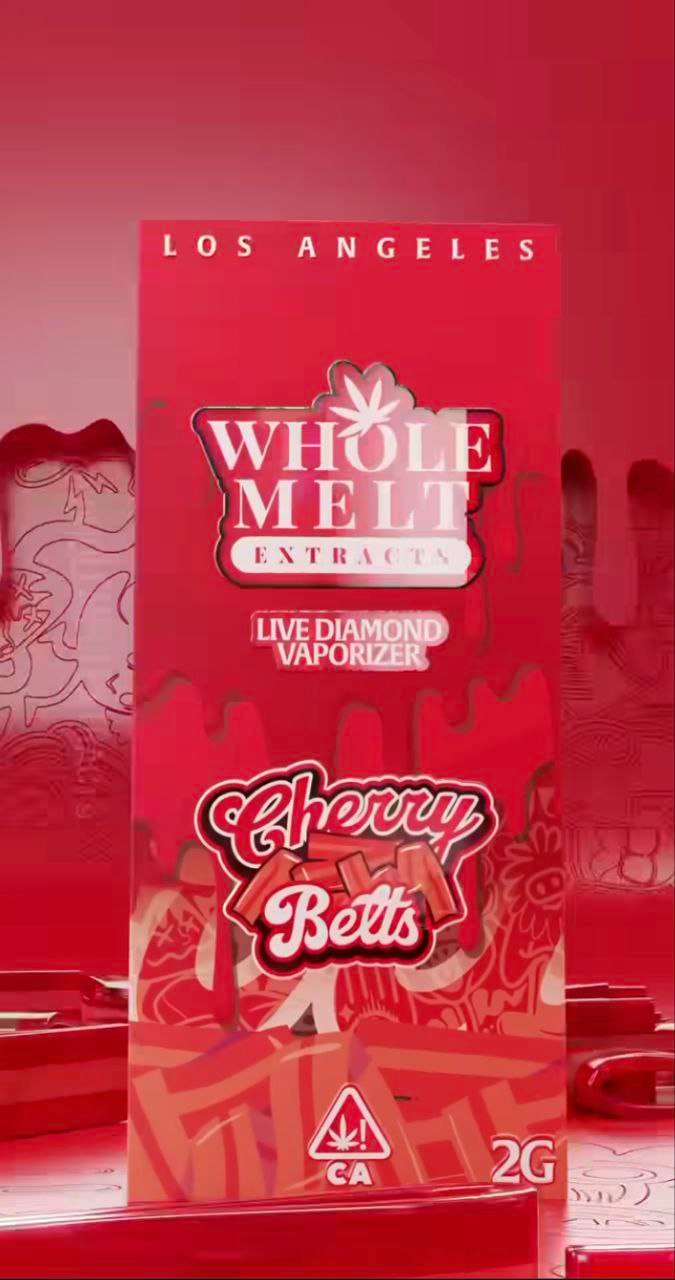 Whole Melt Cherry Belts – Indica Live Resin Vape Cart