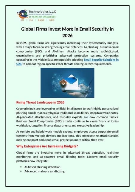 Global Firms Invest More in Email Security in 2026 | PDF