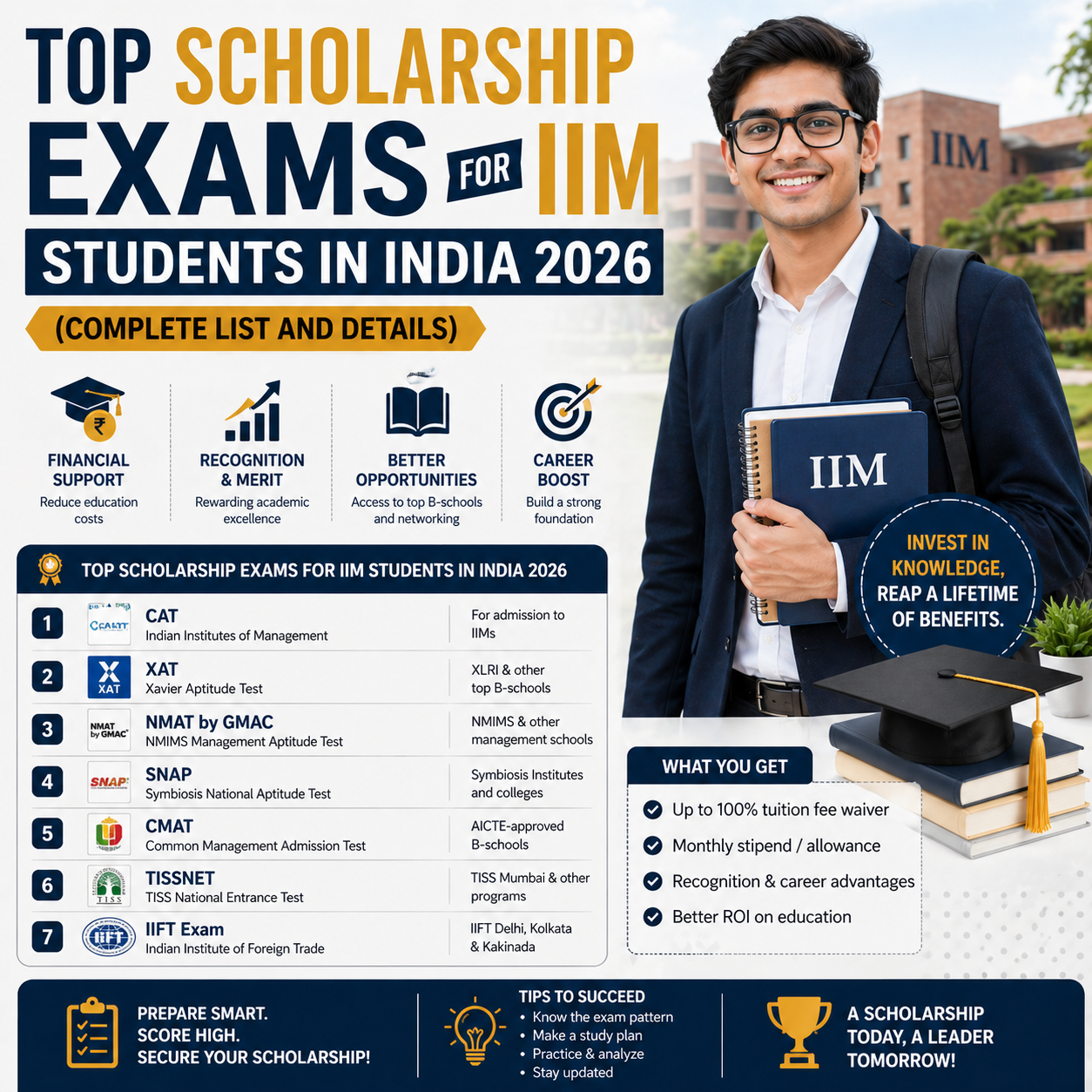 Top Scholarship Exams for IIM Students in India 2026 (Complete List and Details) – MSAT Secondary