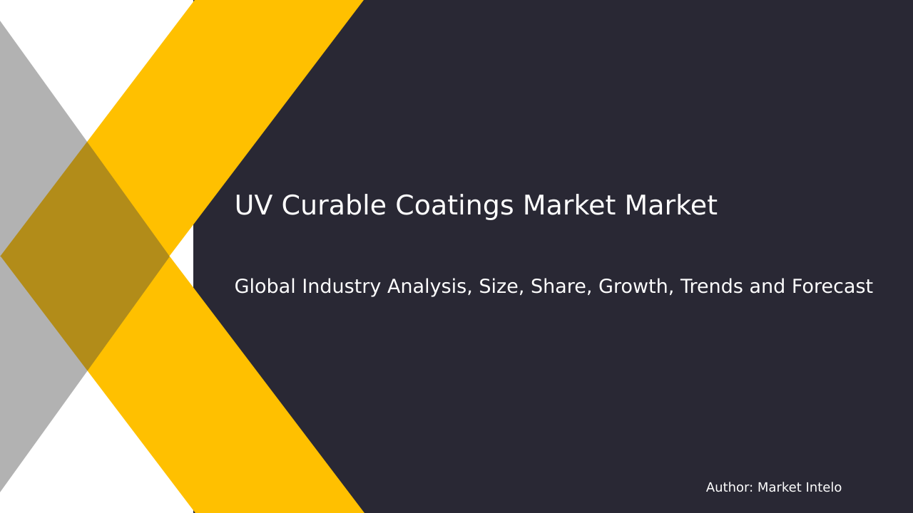 UV Curable Coatings Market Research Report 2033
