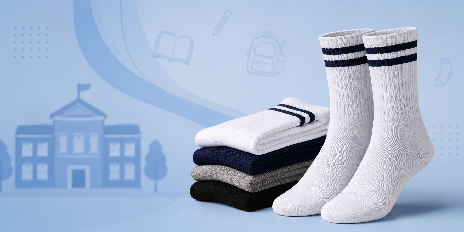 Premium School Uniform Socks in Delhi for Daily School Wear