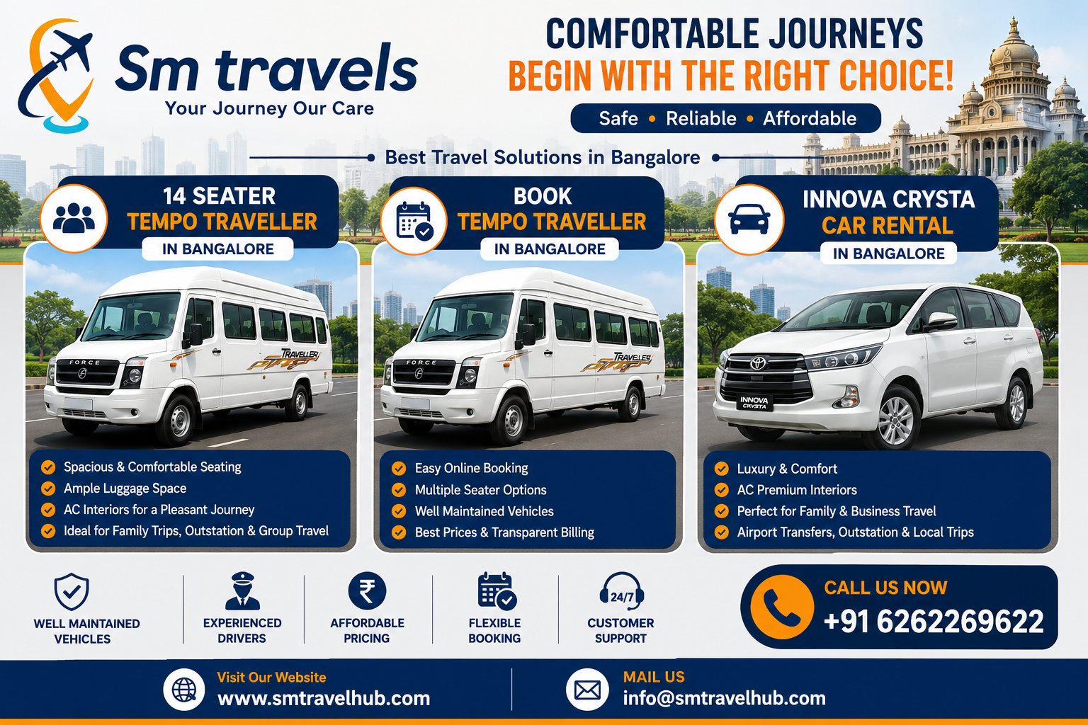Top 10 Travel Agencies in Bangalore for Family Trips, Corporate Tours & Holidays (2026) – S M Travels Hub