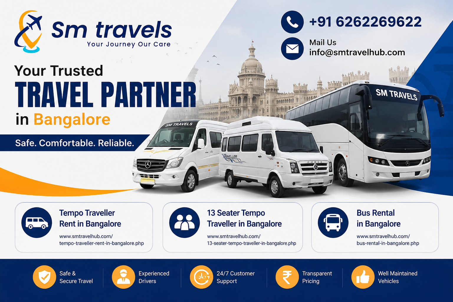 Why Group Travelers Prefer Tempo Traveller and Bus Rental in Bangalore | SM Travels – S M Travels Hub