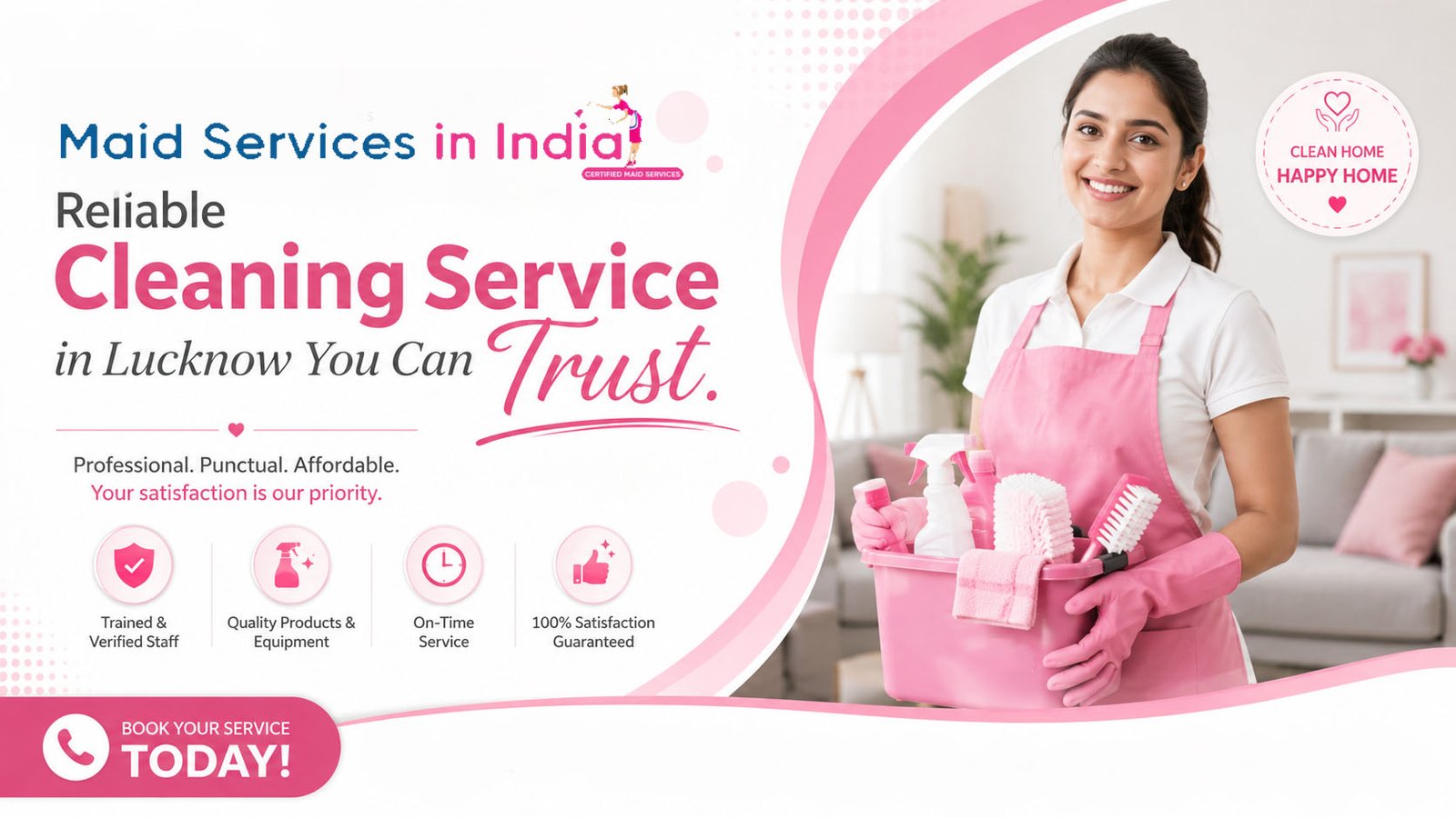 Reliable Cleaning Service in Lucknow You Can Trust | Maid Services in India