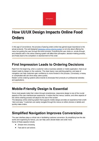 How UI/UX Design Impacts Online Food Orders