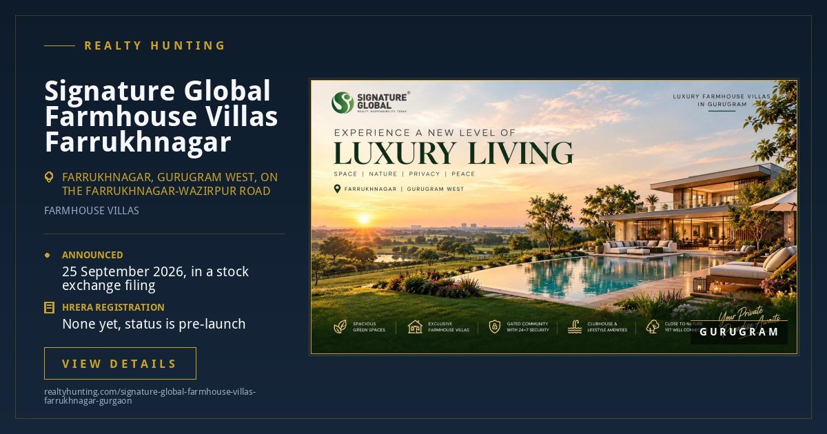 Signature Global Farmhouse Villas Farrukhnagar | 194 Acres